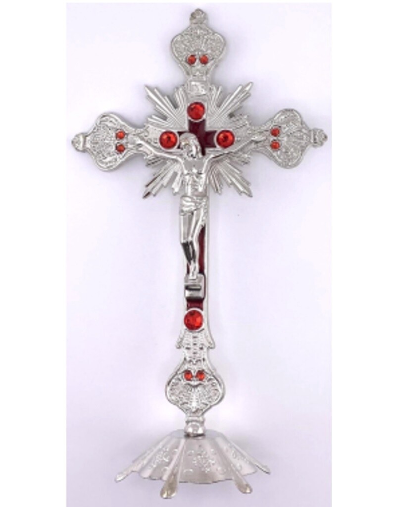 9.5&quot; Silver Standing Crucifix