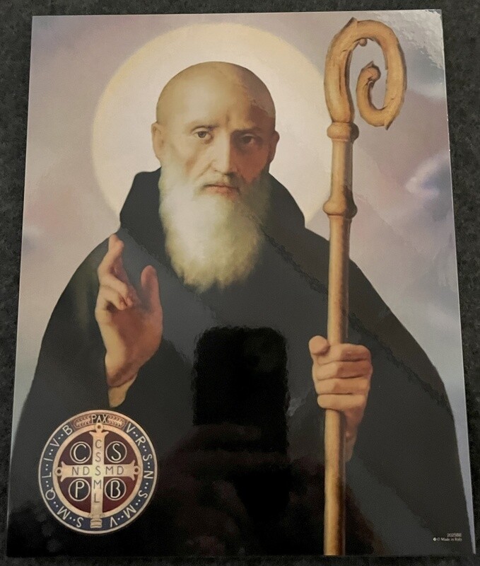 St. Benedict Wall Plaque 8x10