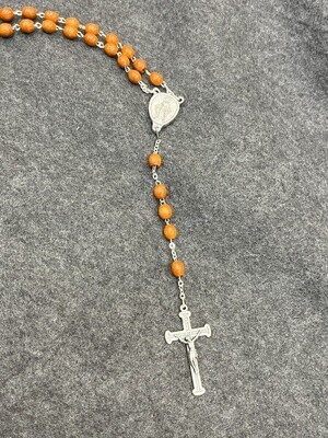 Natural Wood Memory Locket Rosary