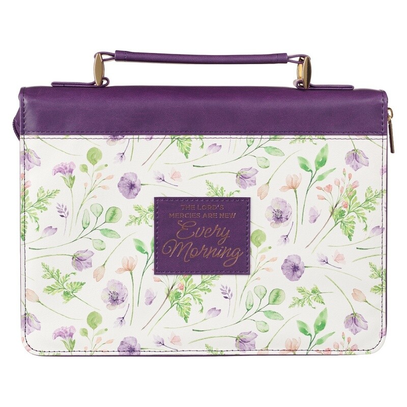 New Mercies Purple Floral Fashion Bible Cover