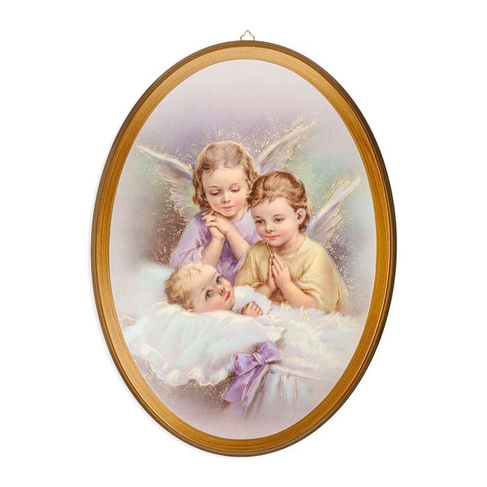 Guardian Angel Oval Wood Art