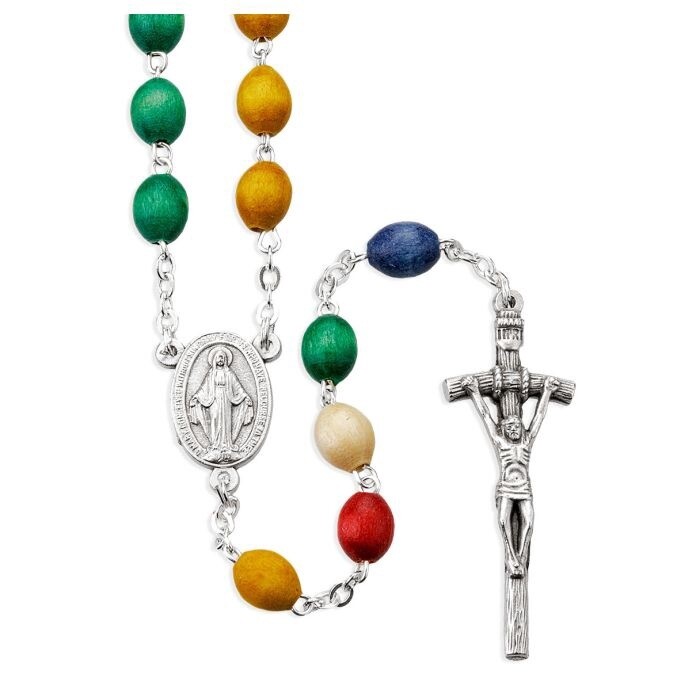Italian Oval Wood Mission Rosary