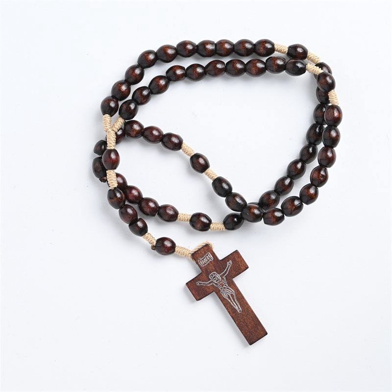 Brown Rosary on Cord