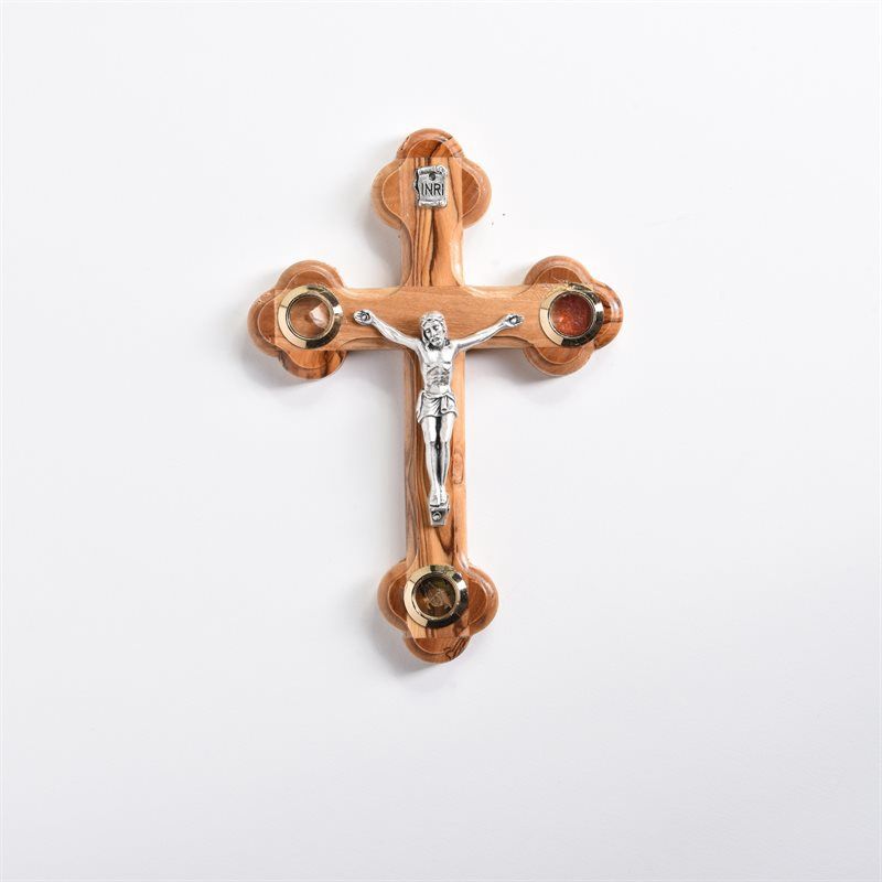 Crucifix w/Incense, Stone &amp; Dried Olive Leaves