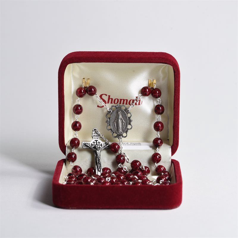Holy Land Burgundy Rosary with Relic