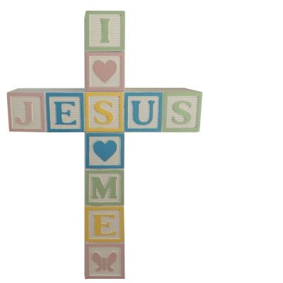 Jesus Loves Me Pastel Wall Cross