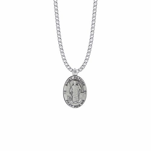 1 Inch Pewter Oval Saint Patrick Medal, Patron Saint of Ireland