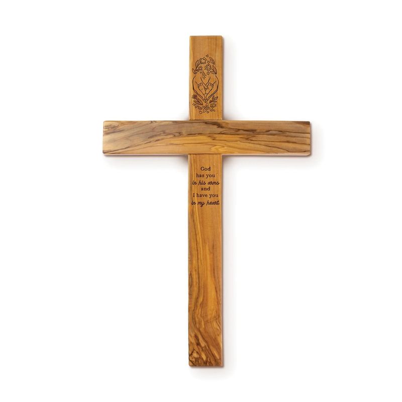 IN LOVING MEMORY CHILD – OLIVE WOOD MEMORIAL WALL CROSS