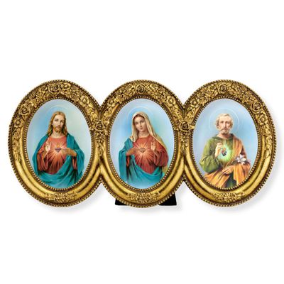 9&quot;x4.5&quot; Hearts of Jesus Mary and Joseph Frame