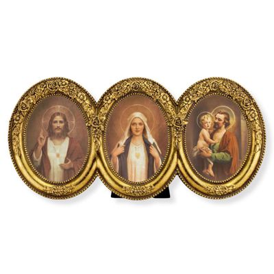 9&quot;x4.5&quot; Jesus Mary and Joseph Hearts Frame
