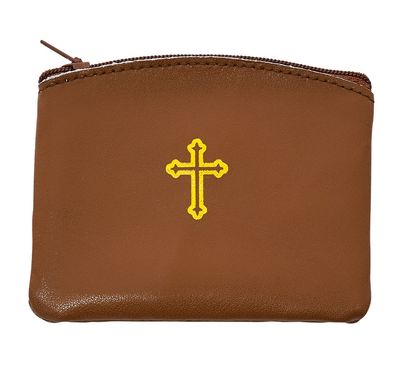 BROWN LEATHER ROSARY CASE - McVan