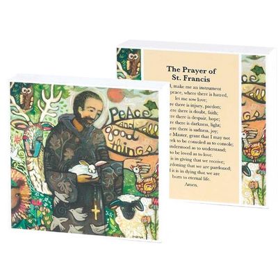 Double Sided St Francis Plaque 4x4