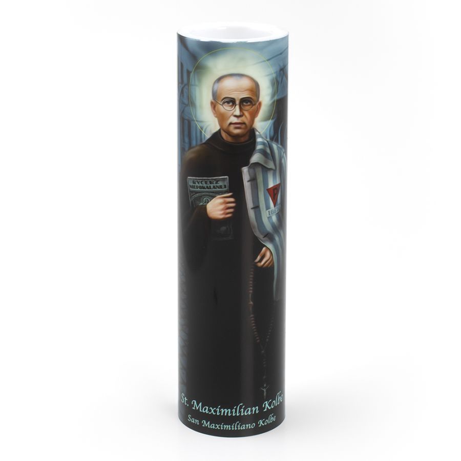 8&quot; LED Candle St Maximilian Kolbe