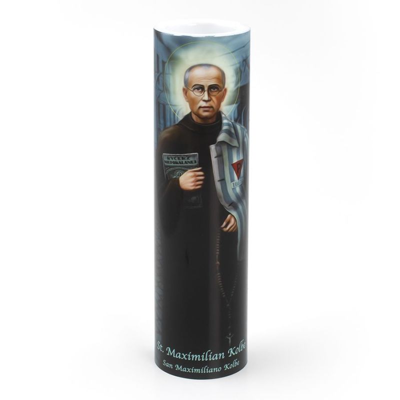 8&quot; LED Candle St Maximilian Kolbe