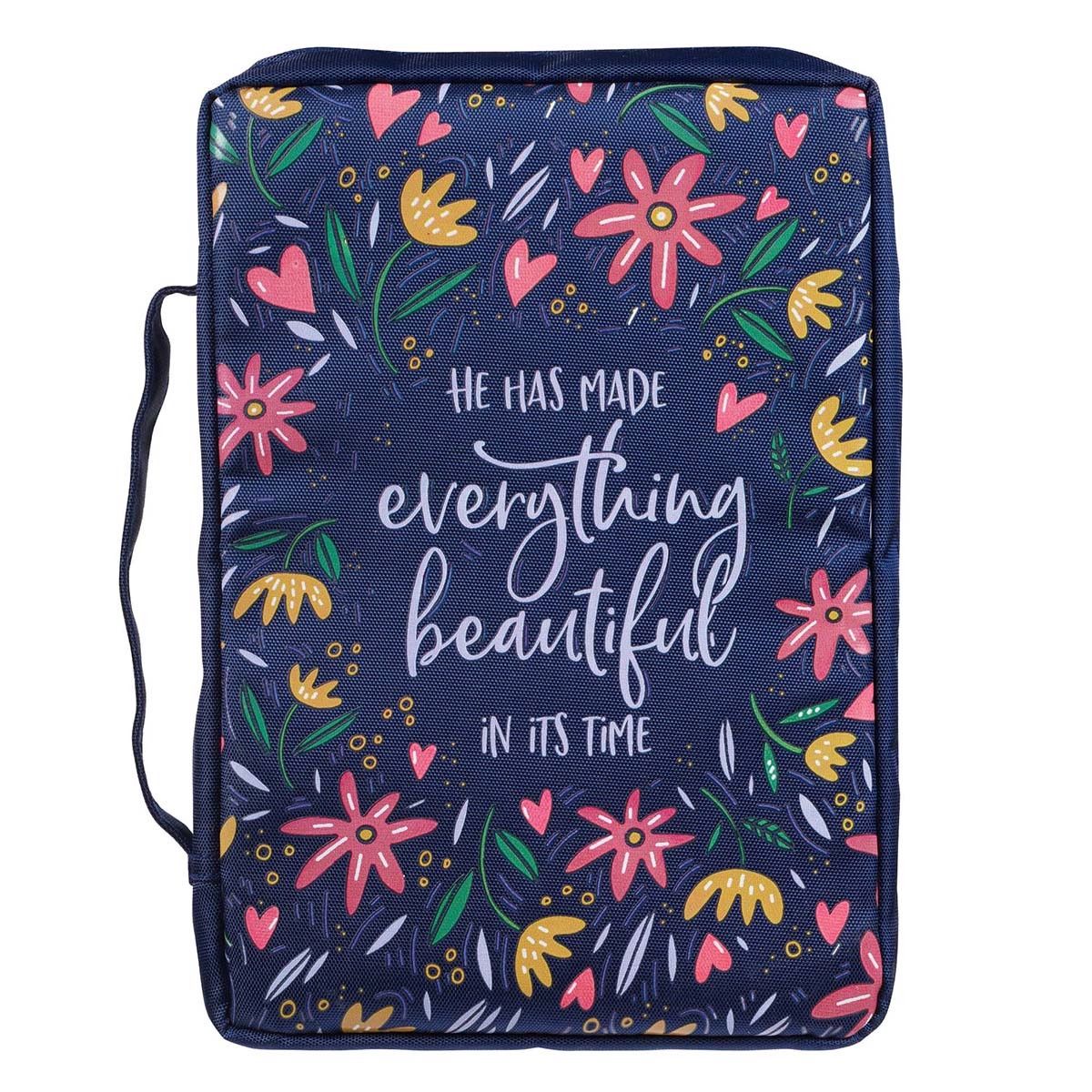 He Has Made Everything Beautiful Navy Floral Value Bible Cover - Ecclesiastes 3:11