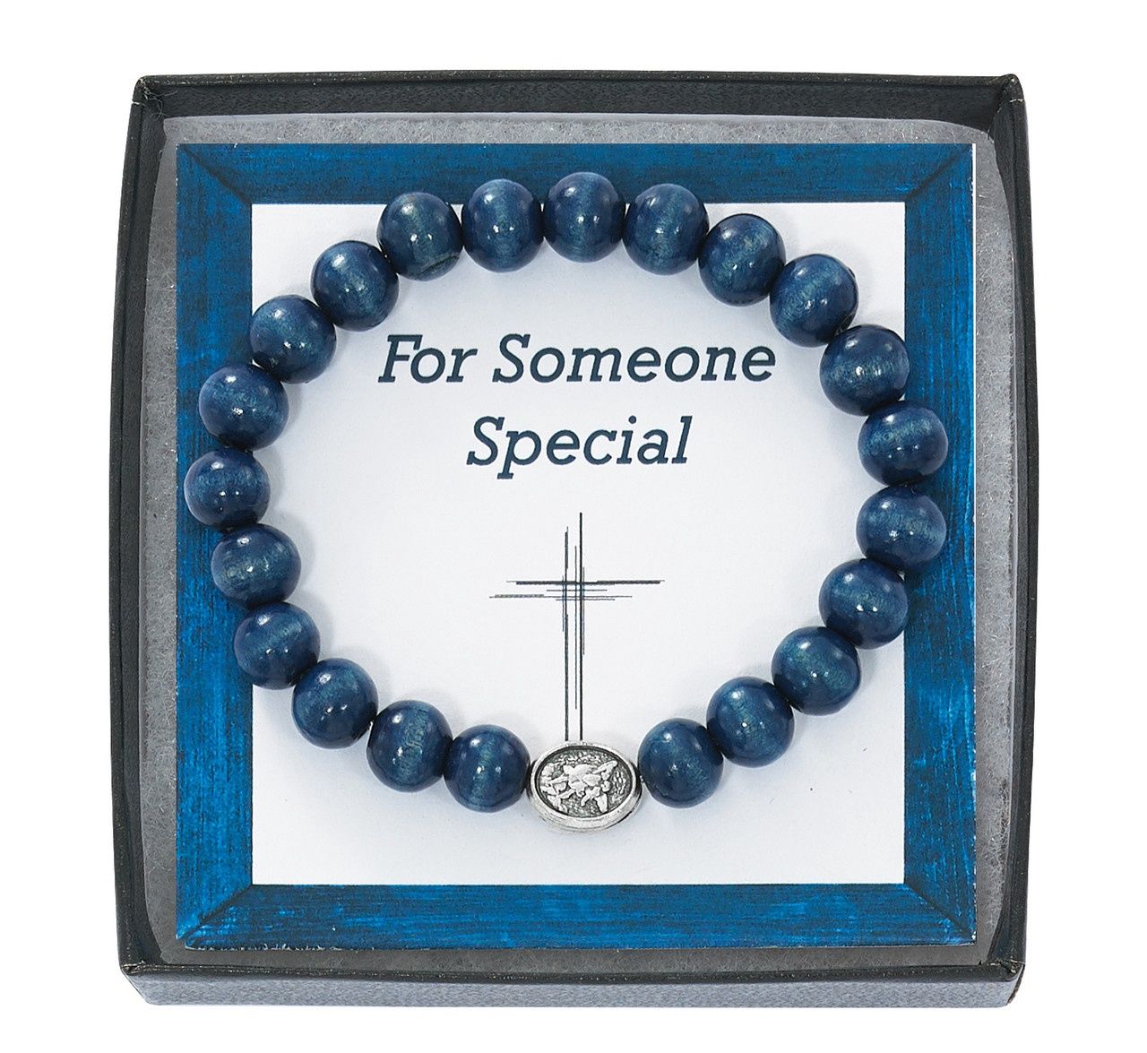 Blue Wood St Michael Bracelet