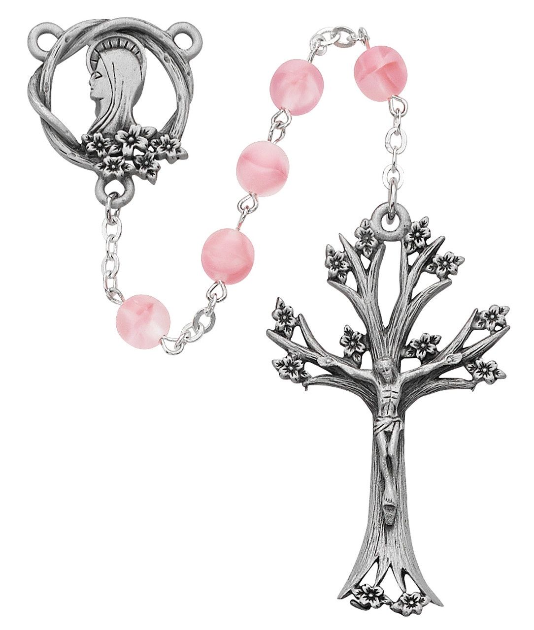 7MM Rose Glas Dogwood Rosary