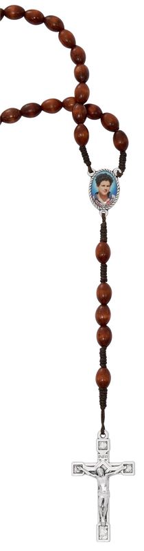 Oval Brown Wood Carlo Acutis Rosary