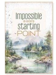 Impossible is God&#39;s Starting Point Mini Blessings Plaque