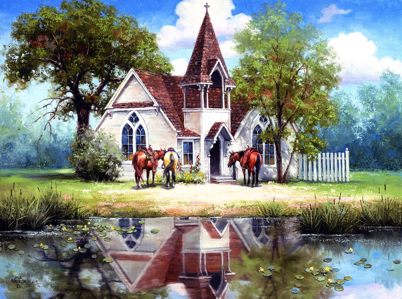 1000 Puzzle - Reflections of a Country Church