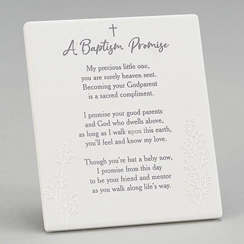 5.5&quot;H GODCHILD WALL PLAQUE WITH EASEL BACK IN GIFT BOX