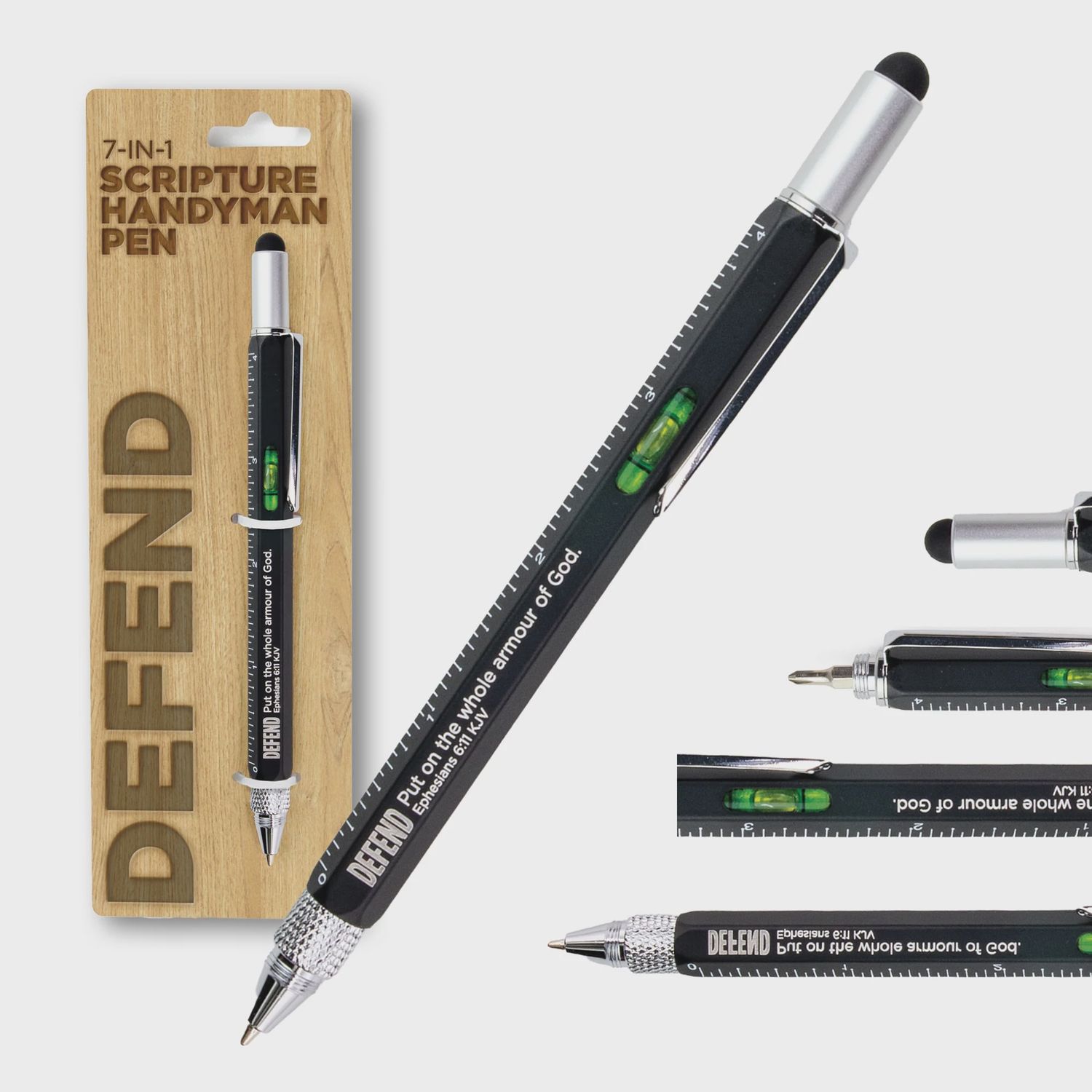 7 in 1 Multitool Pen with Scripture - Defend Ephesians 5:11