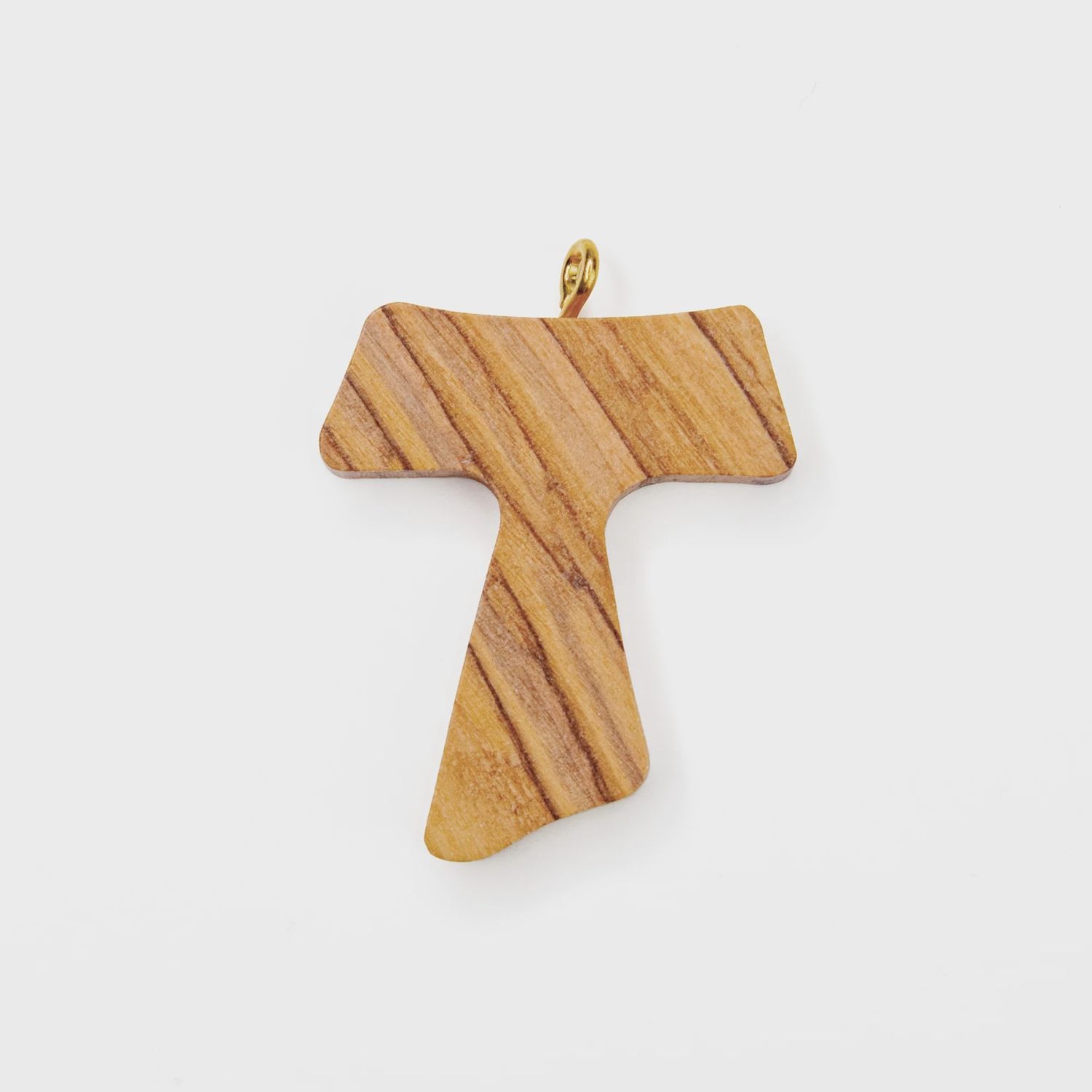 Tau Cross Olive Wood Pendant Charm w/Eyelet