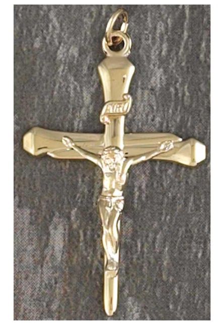LG Crucifix Gold Plated Nail 24&quot;