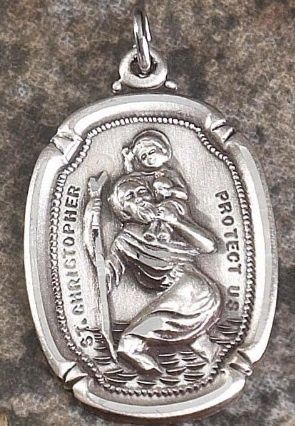 Silver Plated Oblong St Christopher 24&quot;