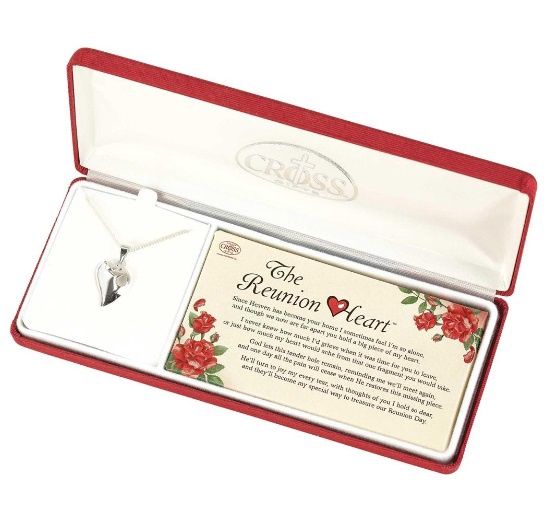 Reunion Heart Silver Plated Necklace 18&quot;