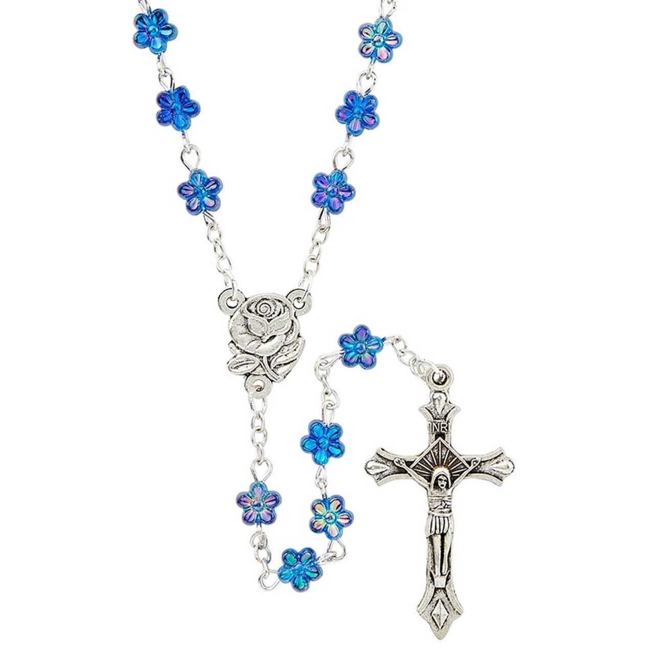 Floral Rosary -  Sapphire Rosary