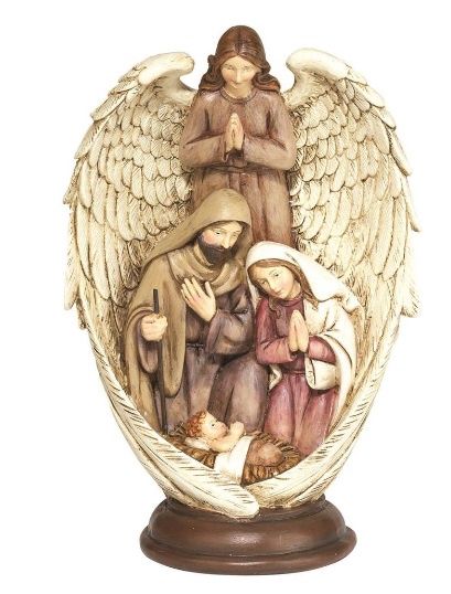 1 PIECE HOLY FAMILY WITH ANGEL 10.25&quot;H