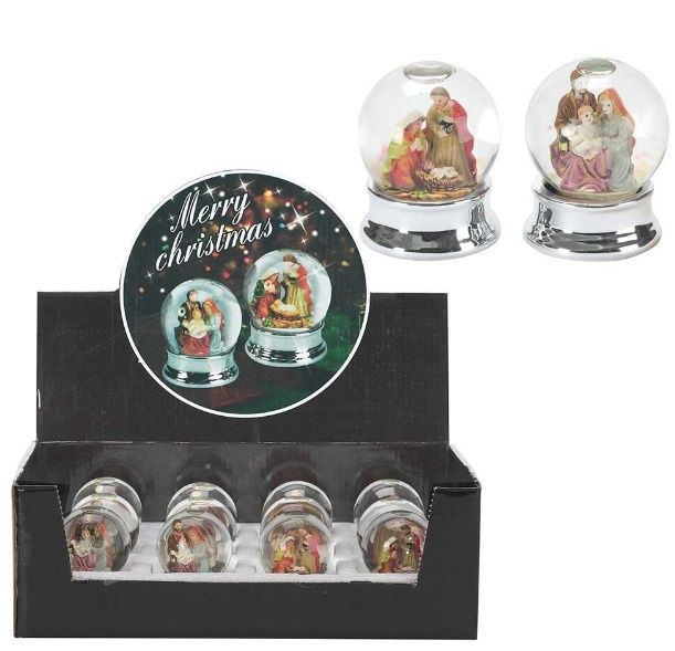 NATIVITY-GLS/MTL/RSN-SNOW GLOBE