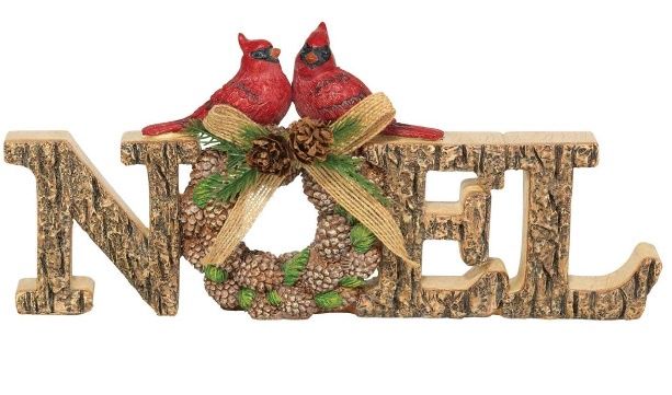 NOEL CARDINAL SIGN RESIN 10&quot;L