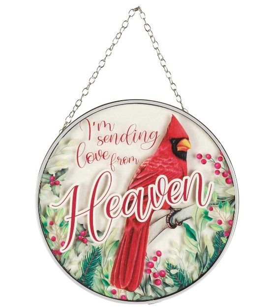 SUN CATCHER CARDINAL I&#39;M SENDING LOVE 6&quot;