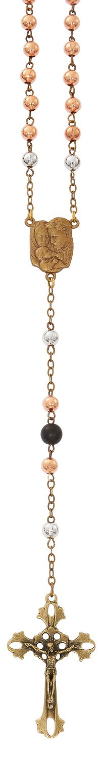 TRI-COLOR METAL HOLY FAMILY ROSARY