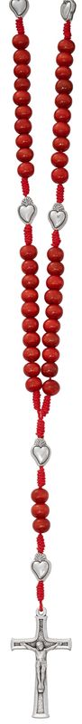 RED CORDED SACRED HEART ROSARY