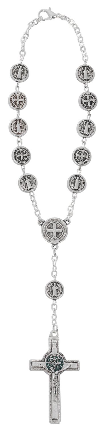 ALL METAL ST. BENEDICT AUTO ROSARY