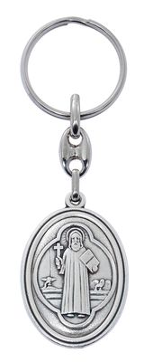 SILVER OX ST. BENEDICT KEY RING