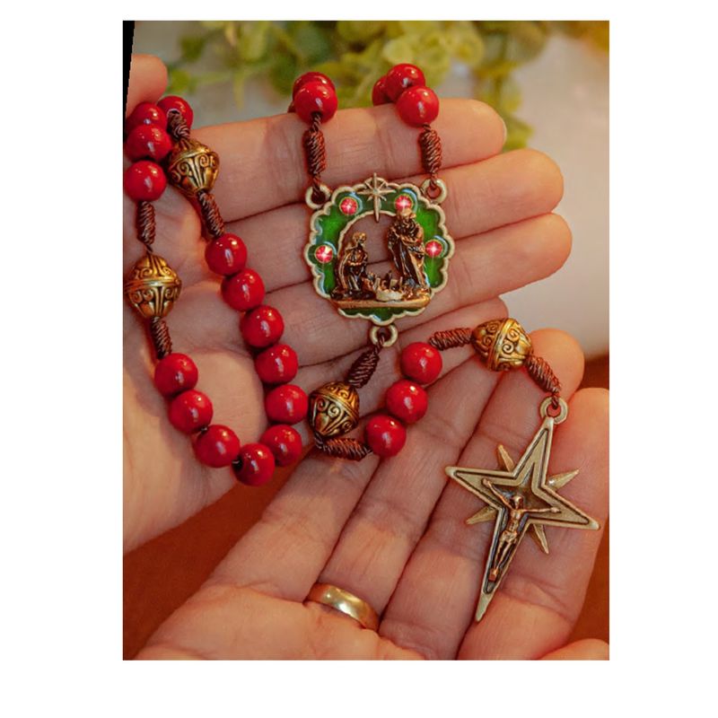NATIVITY ROSARY WITH LAMINATED HOLY CARD