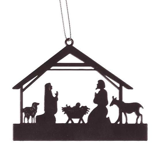 ORNAMENT METAL NATIVITY BLACK
