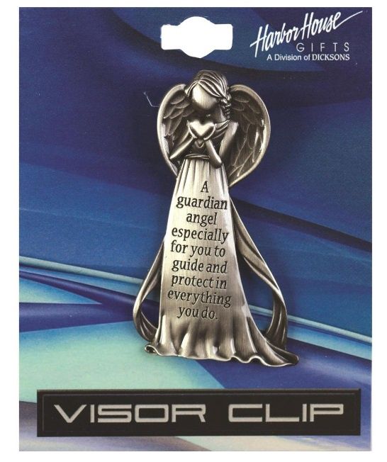 Auto Visor Clip Silver Guardian Angel