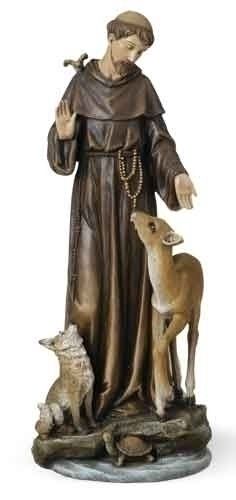 13.75&quot;H St Francis w/Deer Figure