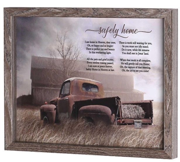 Framed Wall Art Old Truck Safely Home