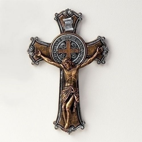 10.25&quot; ST BENEDICT TWO TONE CRUCIFIX