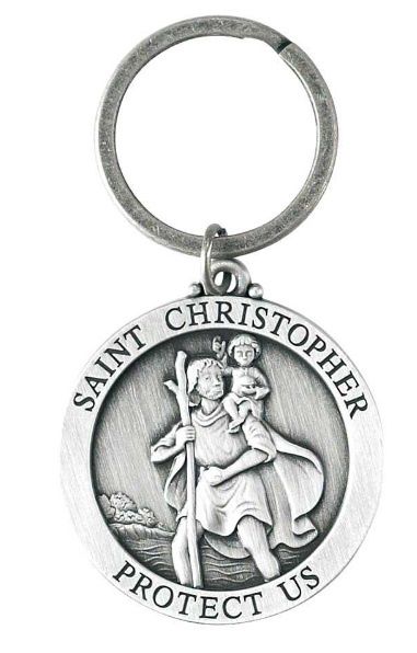 KEYRING ST CHRISTOPHER SIL METAL