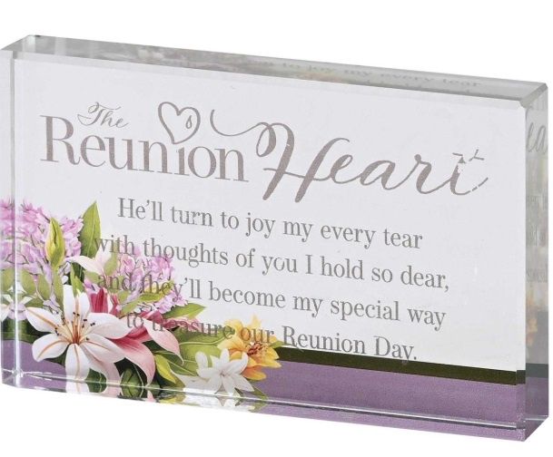 Tabletop Glass Plaque The Reunion Heart