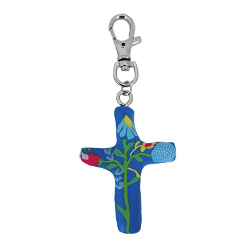 Multiple Blessings (blue) Cross Clip