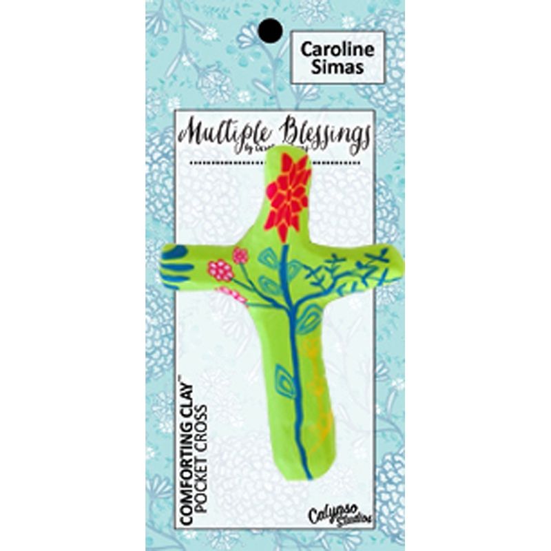 Multiple Blessings (green) Pocket Cross