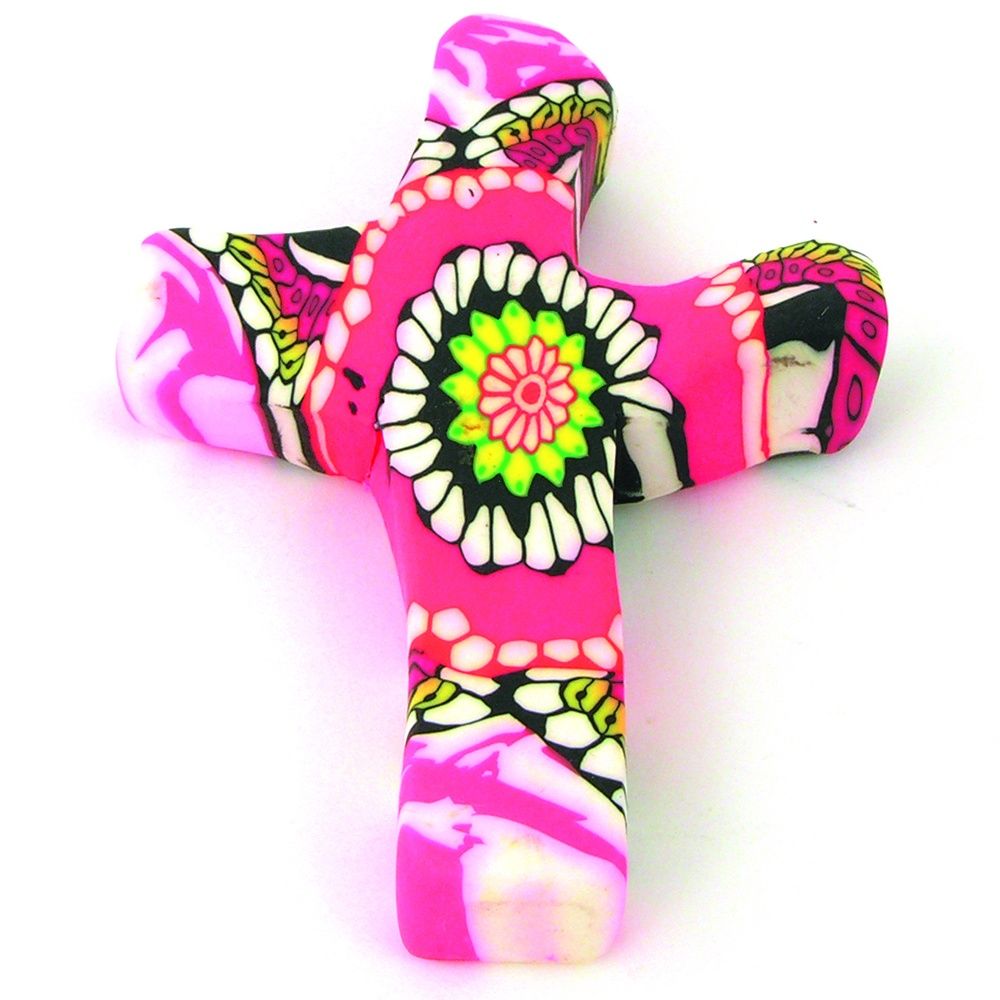 Pink Flower Pocket Cross